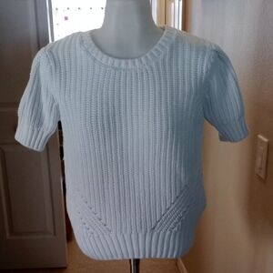 Lascana Cozy chunky short sleeve White Knit Sweater size S-M